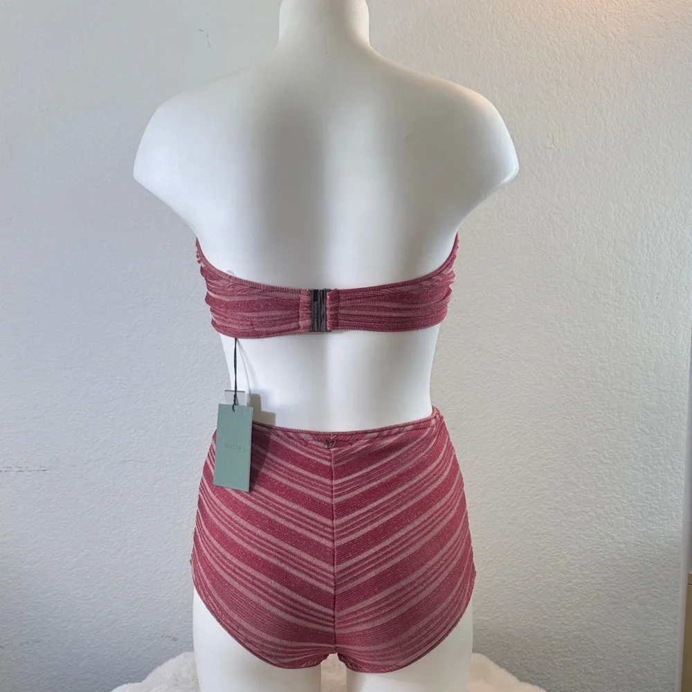 Chic Strapless Women's Bikini Set in Pink - Picture 4 of 4